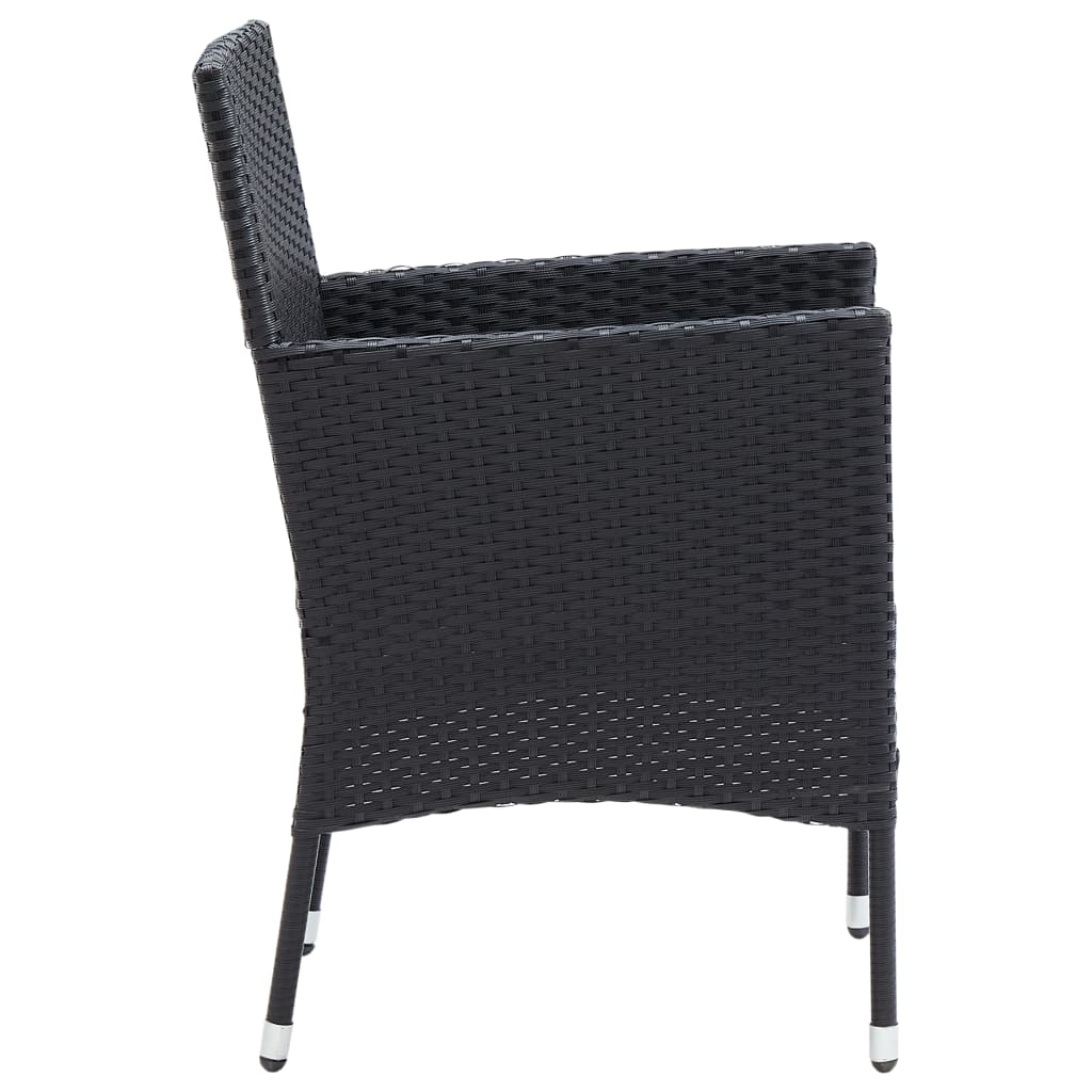 Sedie da Pranzo per Giardino 4 pz in Polyrattan Nero - homemem39