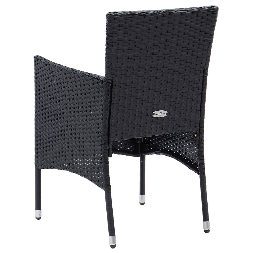 Sedie da Pranzo per Giardino 4 pz in Polyrattan Nero - homemem39