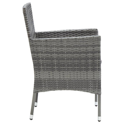 Sedie da Pranzo per Giardino 4 pz in Polyrattan Grigio - homemem39