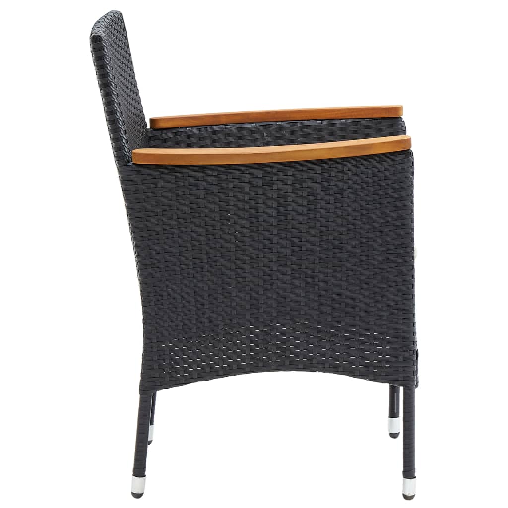 Sedie da Pranzo per Giardino 4 pz in Polyrattan Nero - homemem39