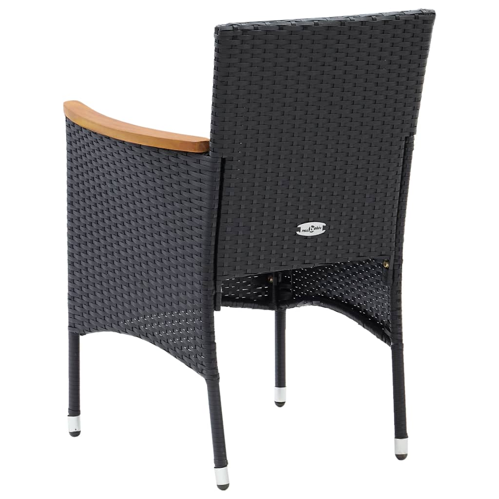 Sedie da Pranzo per Giardino 4 pz in Polyrattan Nero - homemem39