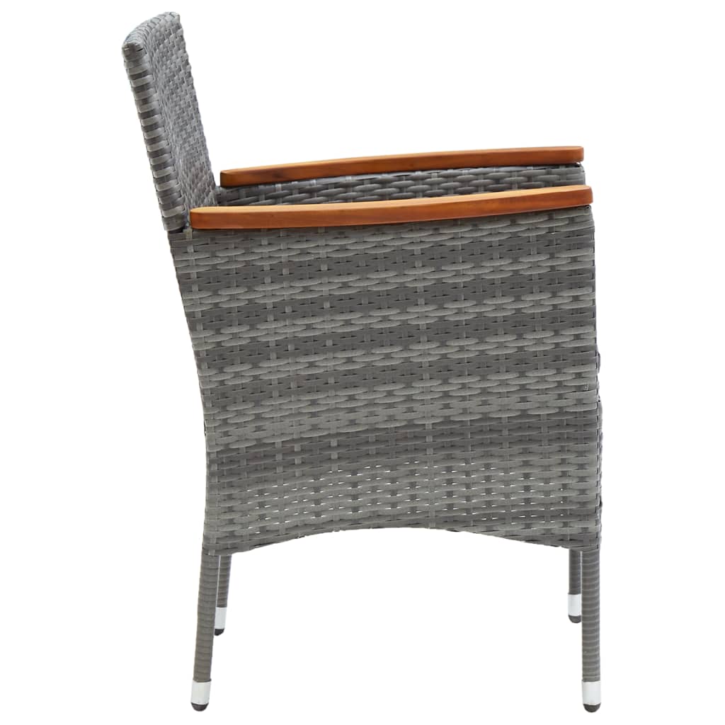 Sedie da Pranzo per Giardino 4 pz in Polyrattan Grigio - homemem39