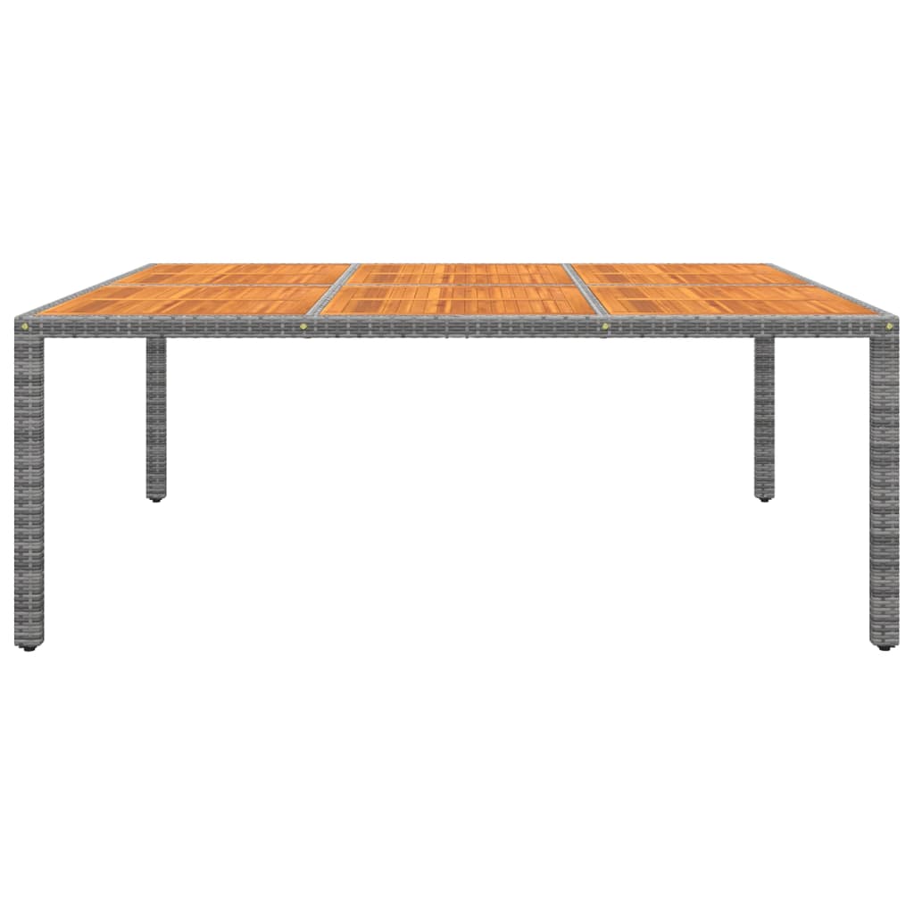 Tavolo Giardino 200x150x75 cm Massello Acacia Polyrattan Grigio - homemem39