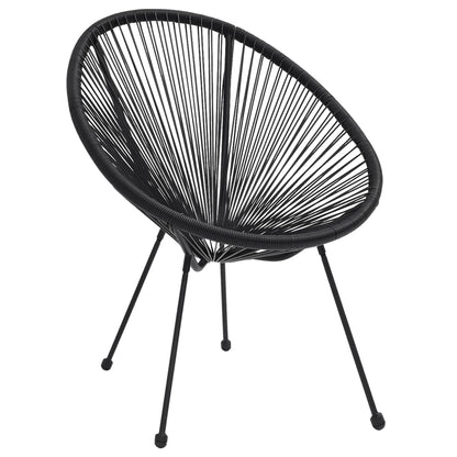 Sedia da Giardino Rotonda 2 pz in Rattan Nero - homemem39