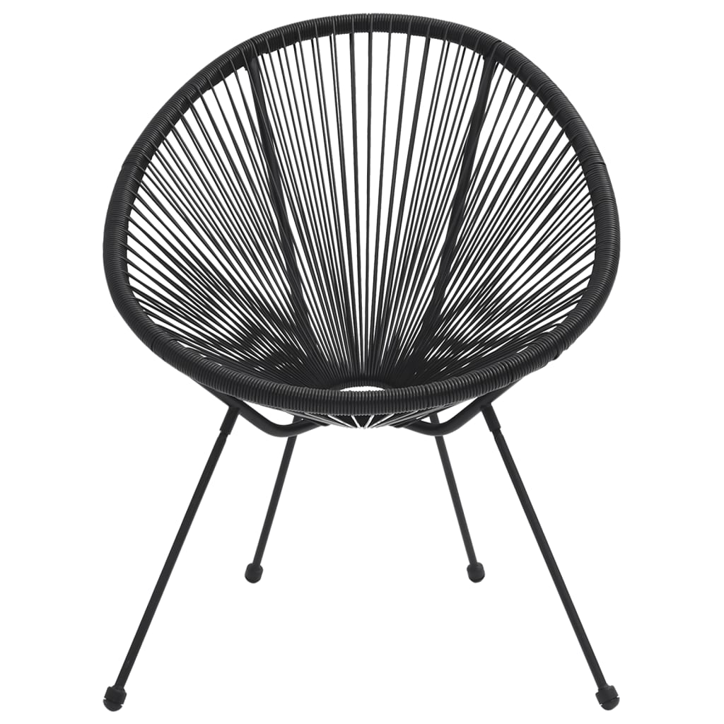 Sedia da Giardino Rotonda 2 pz in Rattan Nero - homemem39