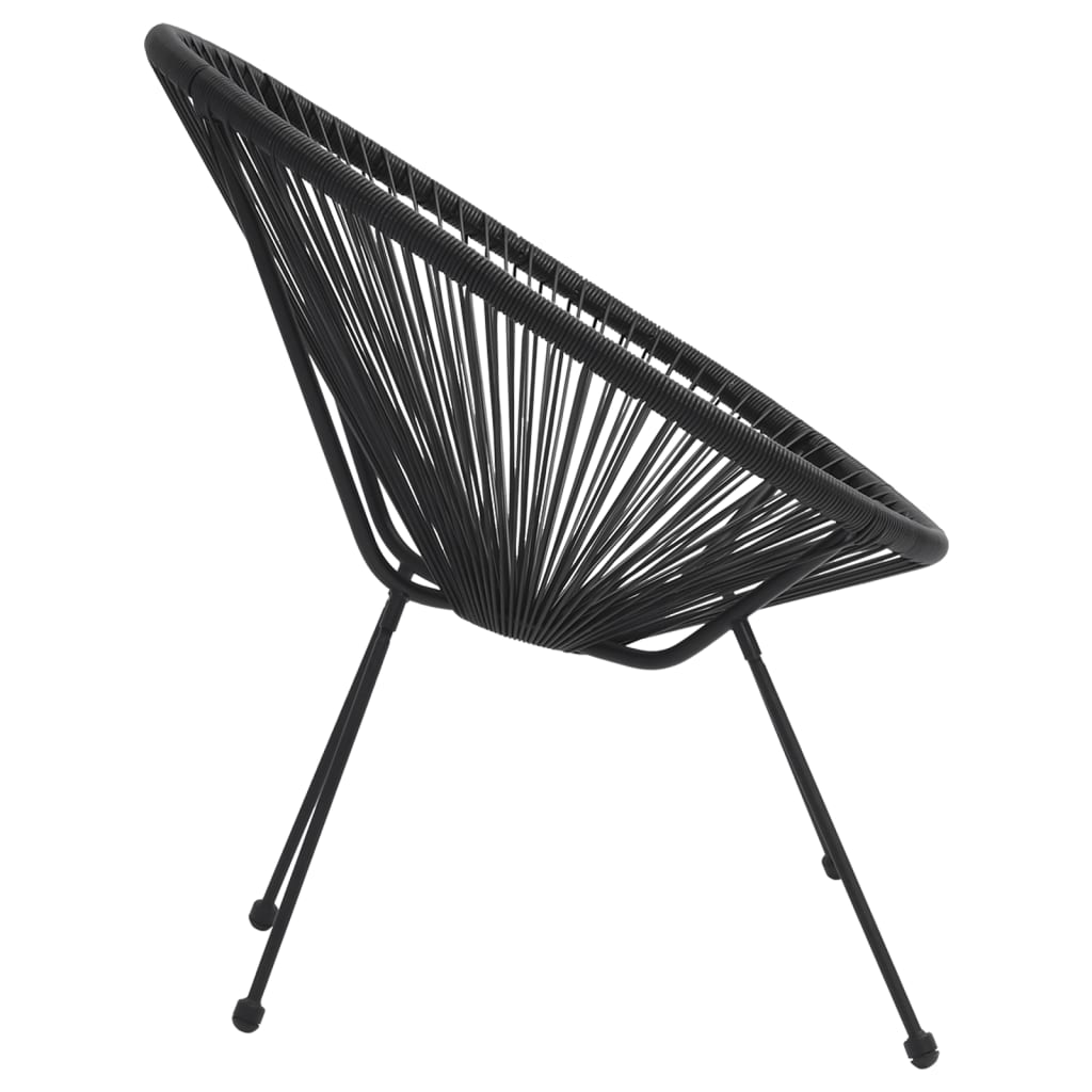 Sedia da Giardino Rotonda 2 pz in Rattan Nero - homemem39