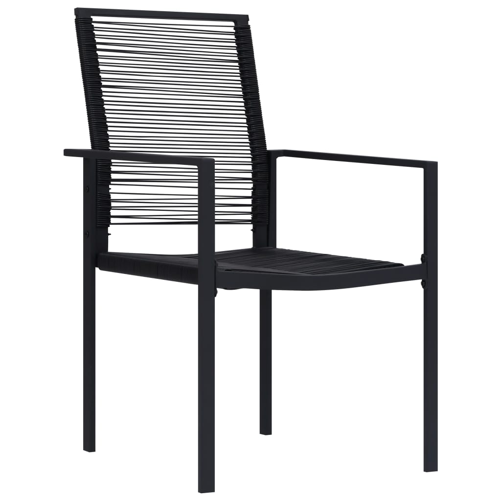 Sedie da Giardino 2 pz in Rattan PVC Nero - homemem39