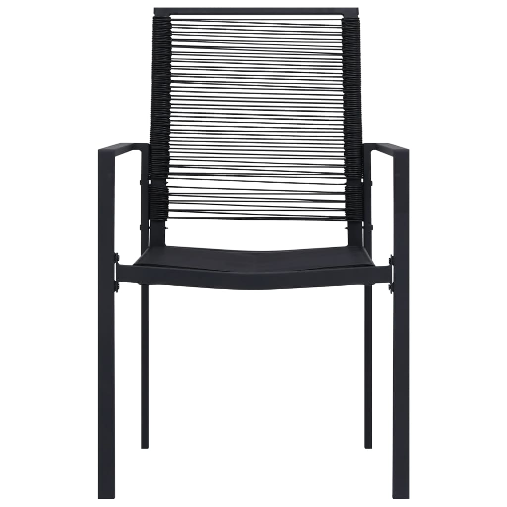 Sedie da Giardino 2 pz in Rattan PVC Nero - homemem39