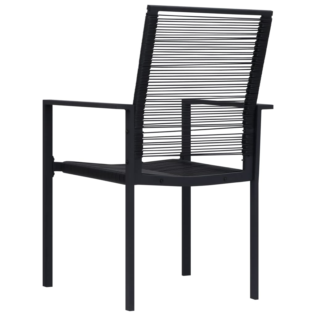 Sedie da Giardino 2 pz in Rattan PVC Nero - homemem39