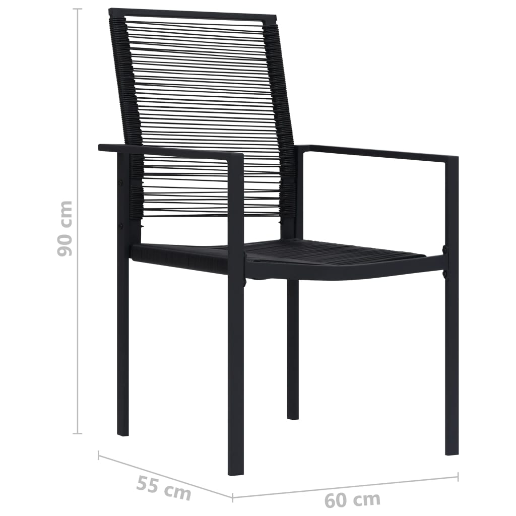 Sedie da Giardino 2 pz in Rattan PVC Nero - homemem39