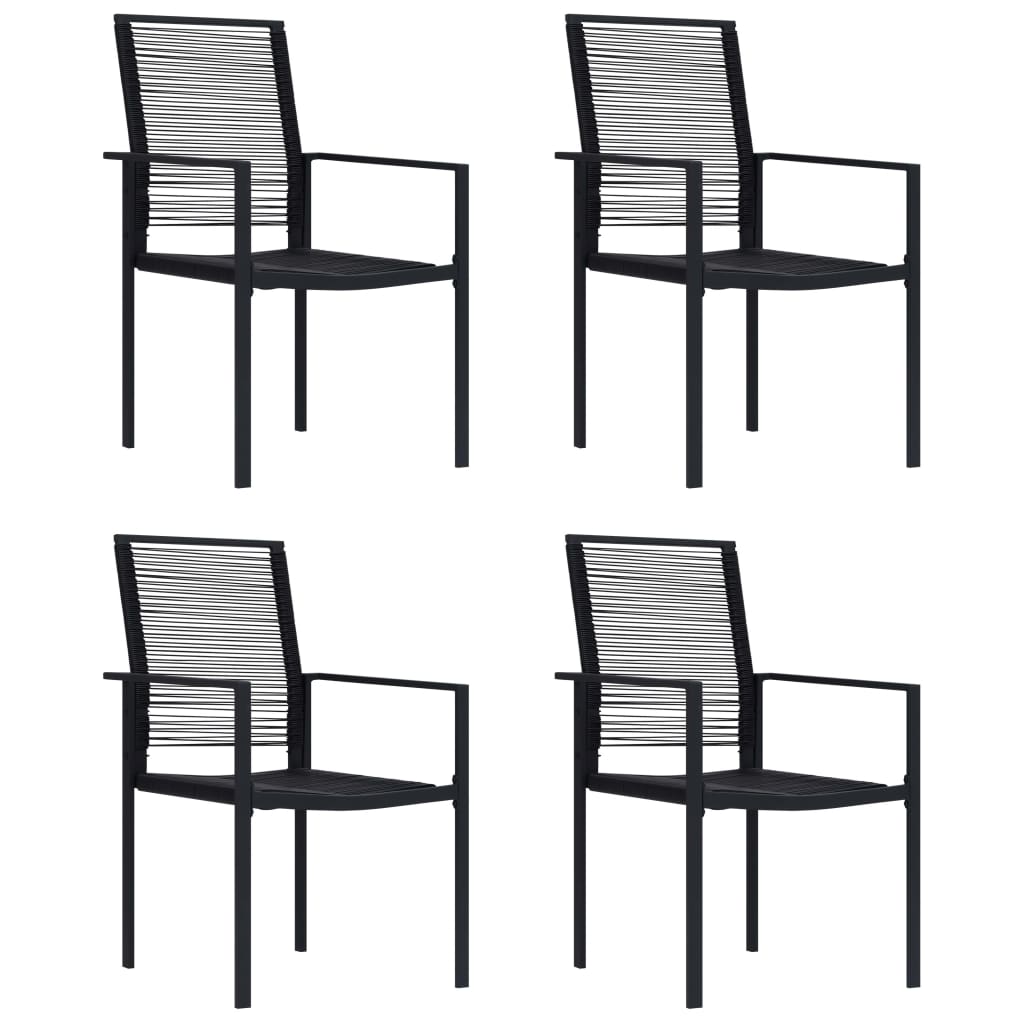 Sedie da Giardino 4 pz in Rattan Nero - homemem39