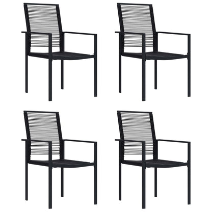 Sedie da Giardino 4 pz in Rattan Nero - homemem39