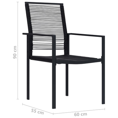 Sedie da Giardino 4 pz in Rattan Nero - homemem39