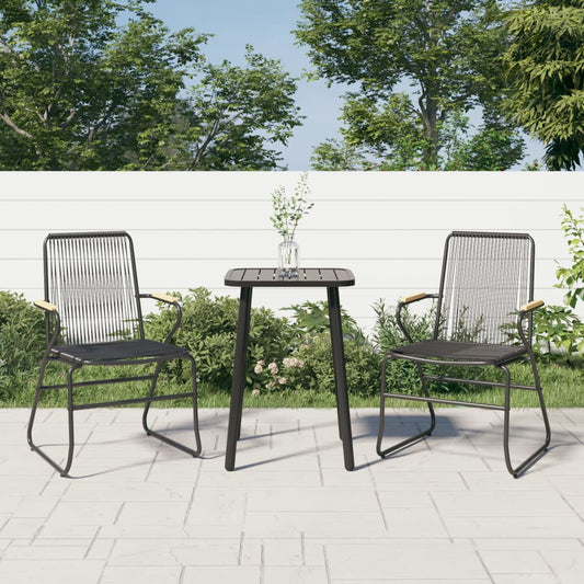 Sedie da Giardino 2pz Nere 58x59x85,5 cm Rattan PVC - homemem39