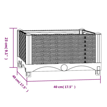 Fioriera Rialzata 40x40x23 cm in Polipropilene - homemem39