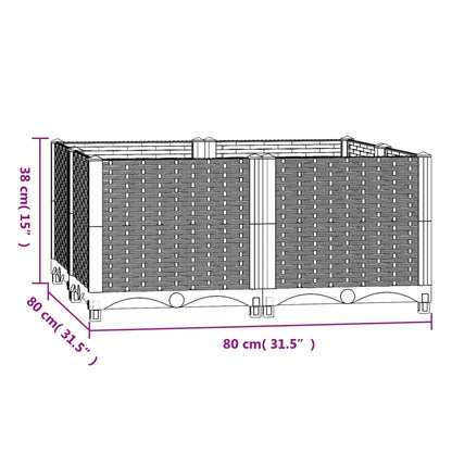 Fioriera Rialzata 80x80x38 cm in Polipropilene - homemem39