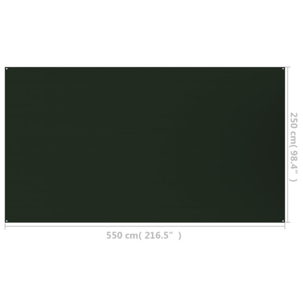Tappeto da Tenda 250x550 cm Verde Scuro in HDPE - homemem39