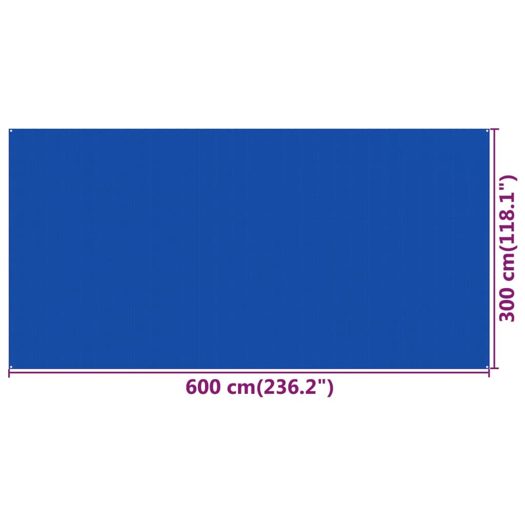 Tappeto da Tenda 300x600 cm Blu in HDPE - homemem39