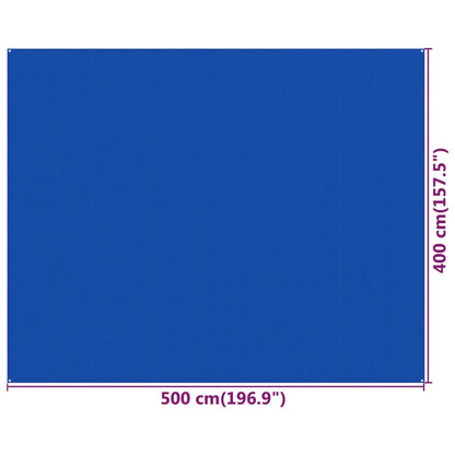 Tappeto da Tenda 400x500 cm Blu in HDPE - homemem39