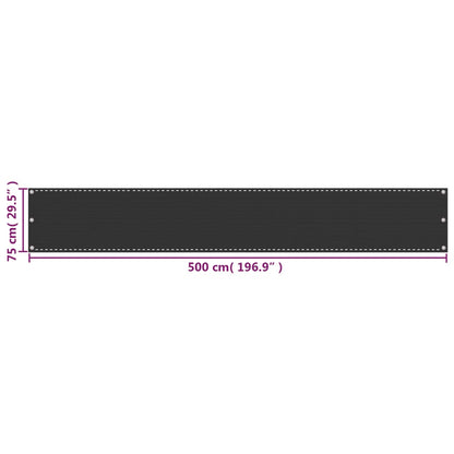 Paravento da Balcone HDPE 75x500 cm Antracite - homemem39