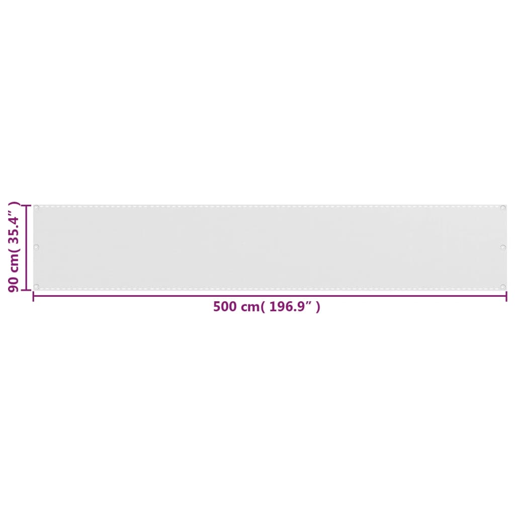 Paravento da Balcone Bianco 90x500 cm in HDPE - homemem39
