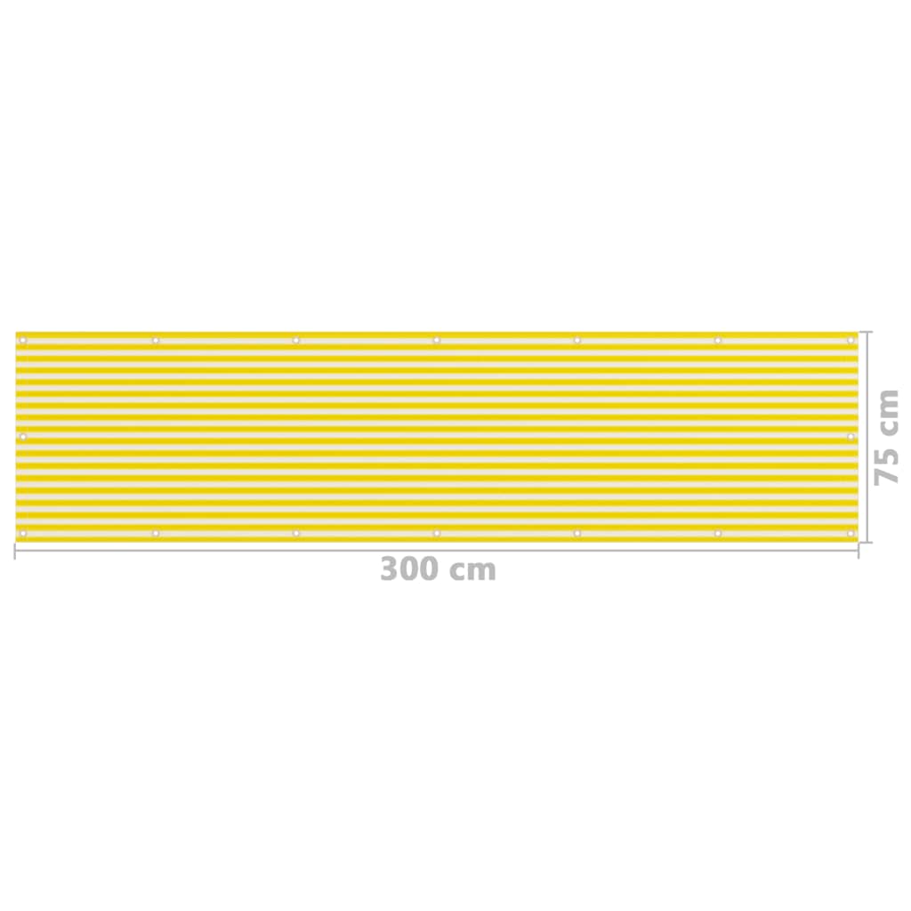 Paravento da Balcone Giallo e Bianco 75x300 cm in HDPE - homemem39