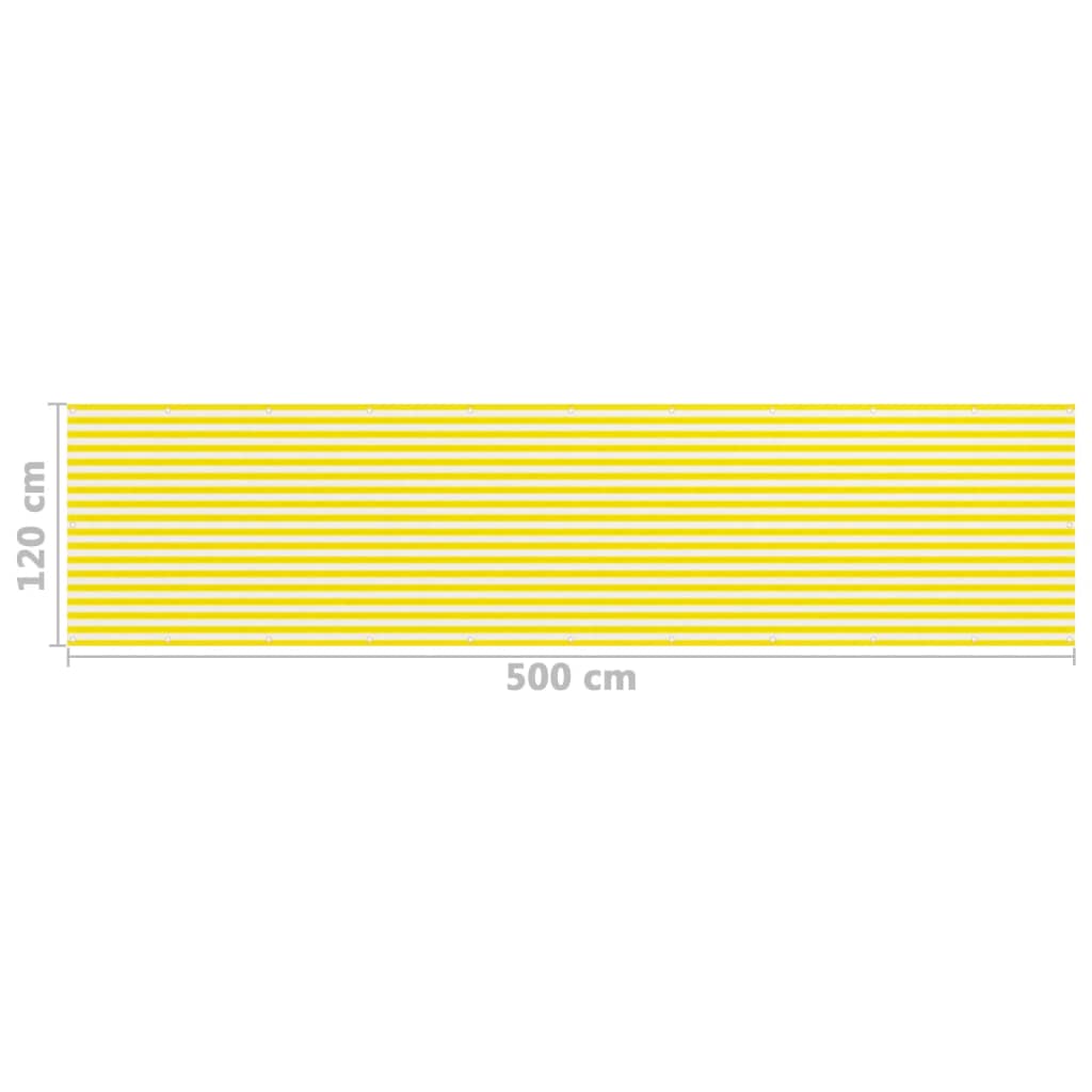 Paravento da Balcone Giallo e Bianco 120x500 cm in HDPE - homemem39