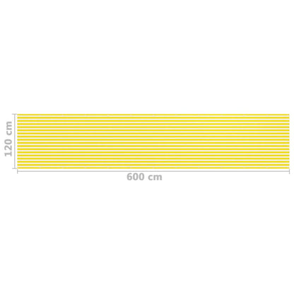 Paravento da Balcone Giallo e Bianco 120x600 cm in HDPE - homemem39