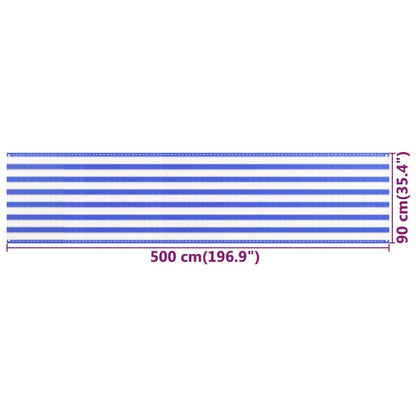 Paravento da Balcone Blu e Bianco 90x500 cm in HDPE - homemem39