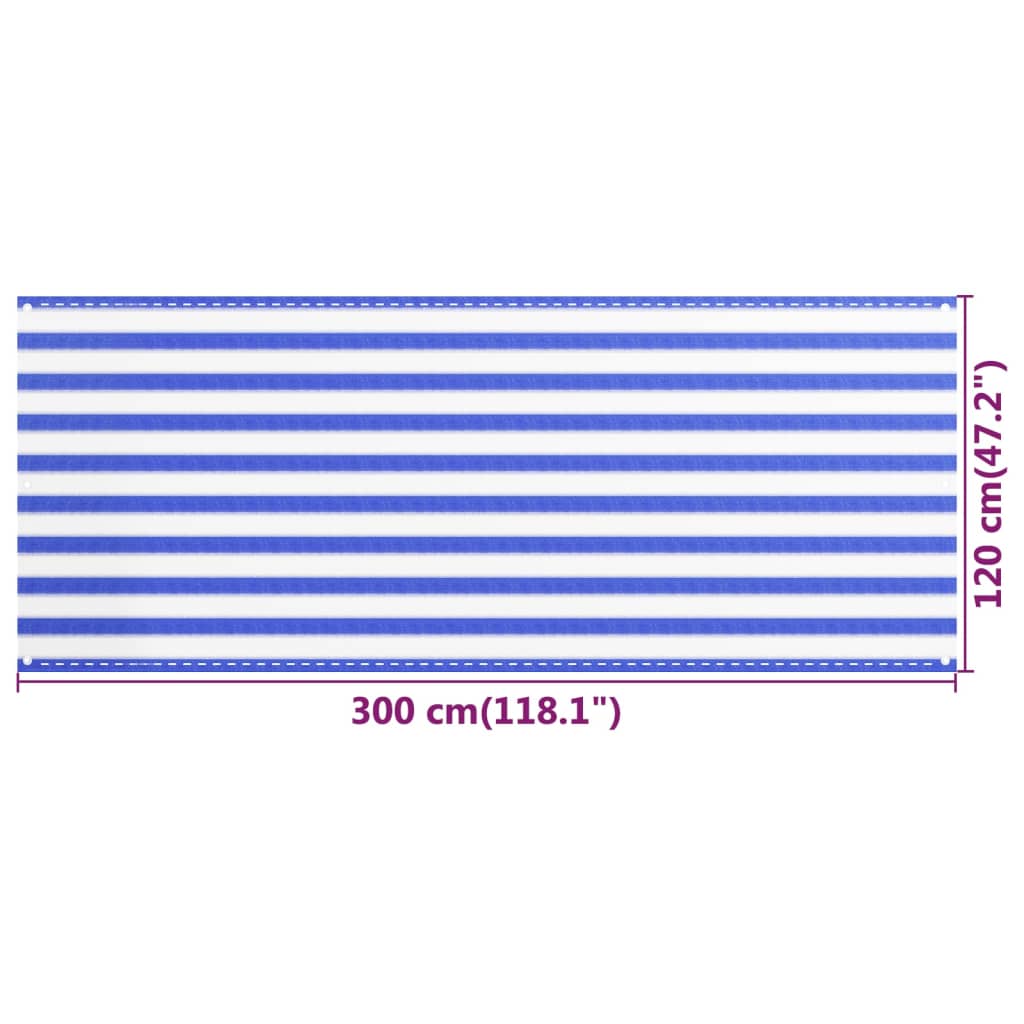 Paravento da Balcone Blu e Bianco 120x300 cm in HDPE - homemem39
