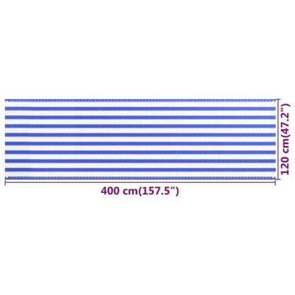 Paravento da Balcone Blu e Bianco 120x400 cm in HDPE - homemem39