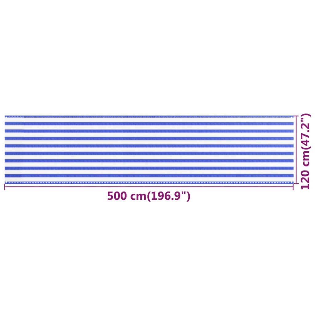 Paravento da Balcone Blu e Bianco 120x500 cm in HDP - homemem39