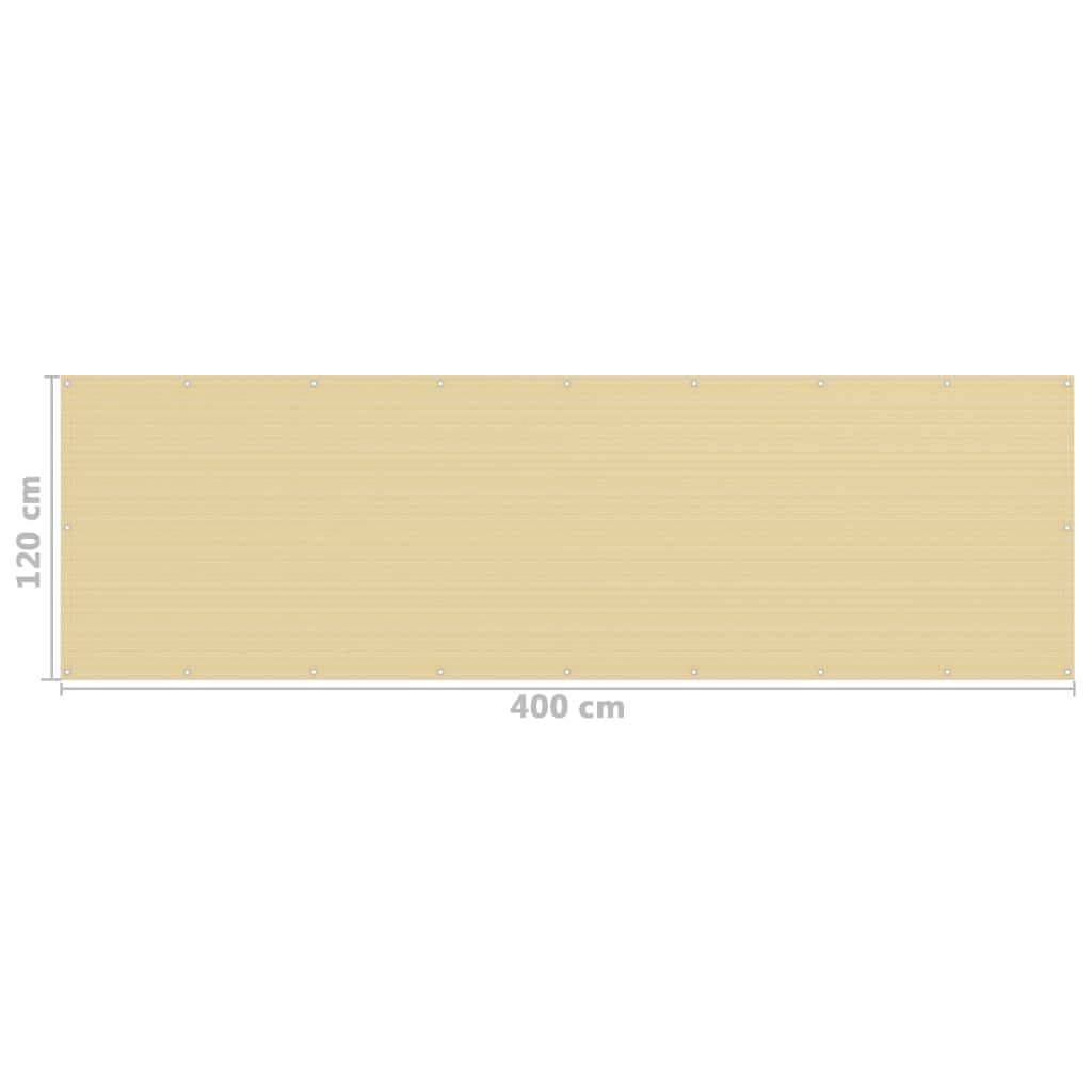 Paravento da Balcone Beige 120x400 cm in HDPE - homemem39