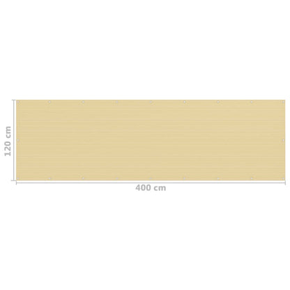 Paravento da Balcone Beige 120x400 cm in HDPE - homemem39