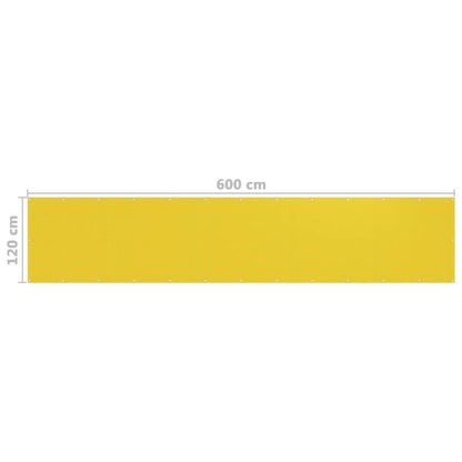 Schermo Frangivista per Balcone Giallo 120x600 cm in HDPE - homemem39