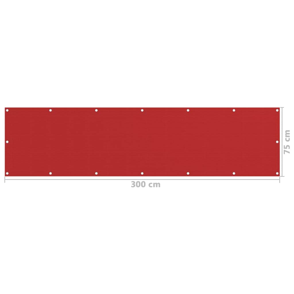 Paravento da Balcone Rosso 75x300 cm in HDPE - homemem39