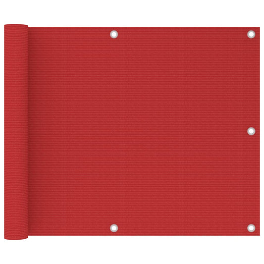 Paravento da Balcone Rosso 75x600 cm in HDPE - homemem39