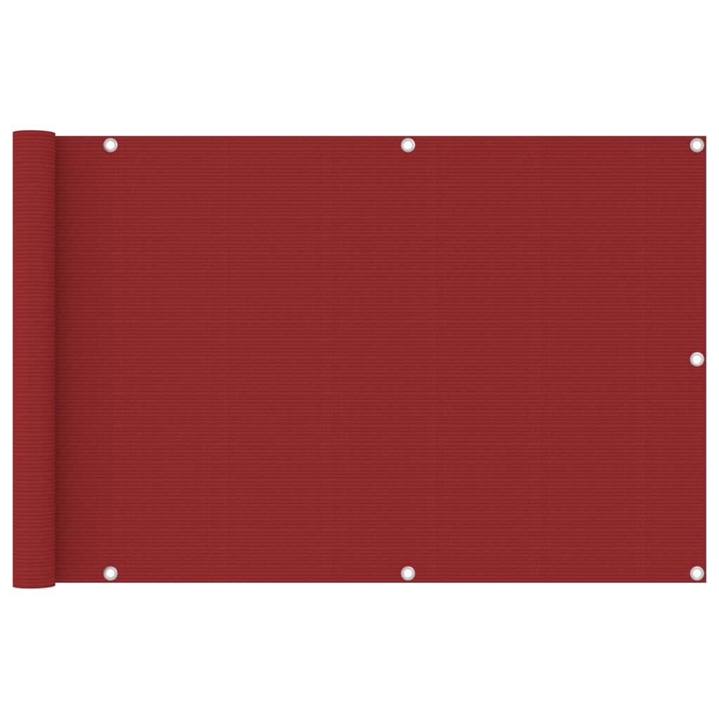 Paravento da Balcone Rosso 90x400 cm in HDPE - homemem39