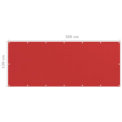 Paravento da Balcone Rosso 120x300 cm in HDPE - homemem39