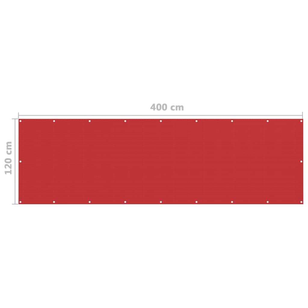 Paravento da Balcone Rosso 120x400 cm in HDPE - homemem39