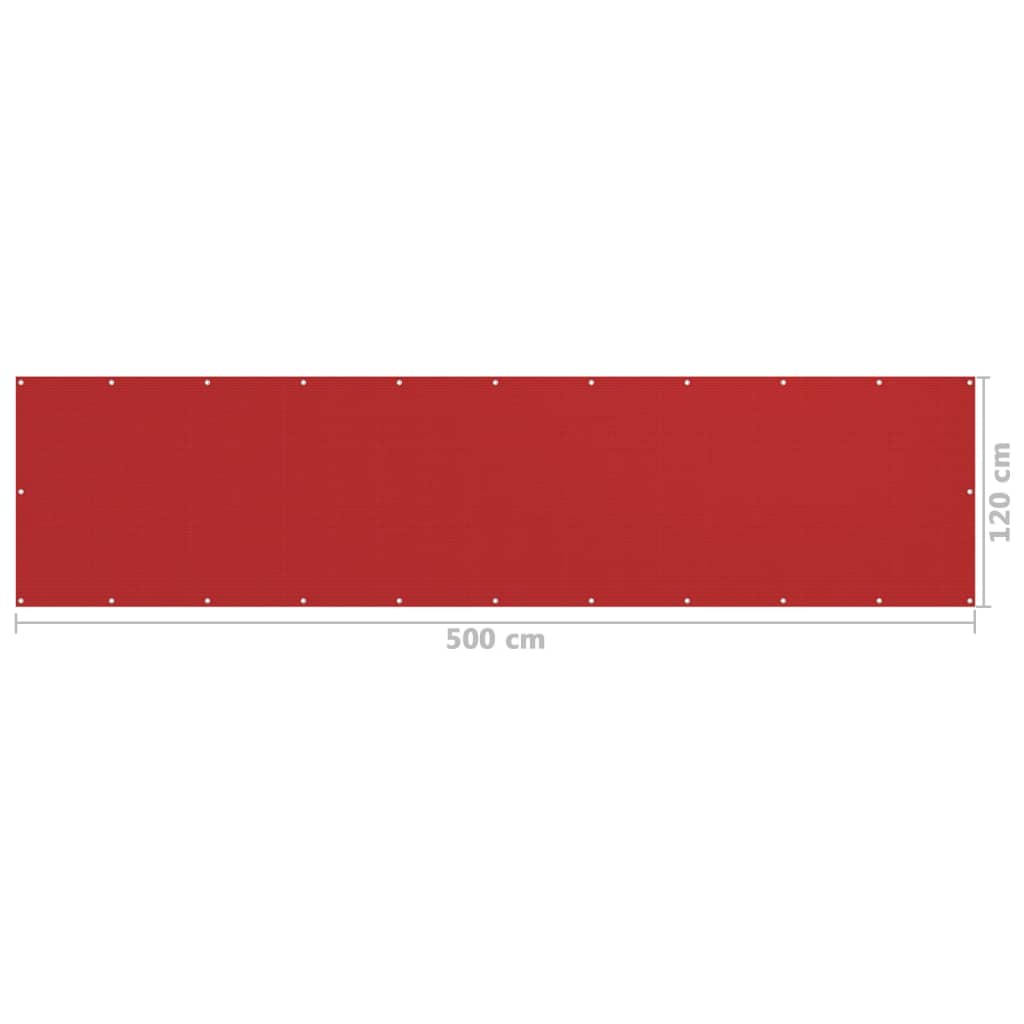 Paravento da Balcone Rosso 120x500 cm in HDPE - homemem39