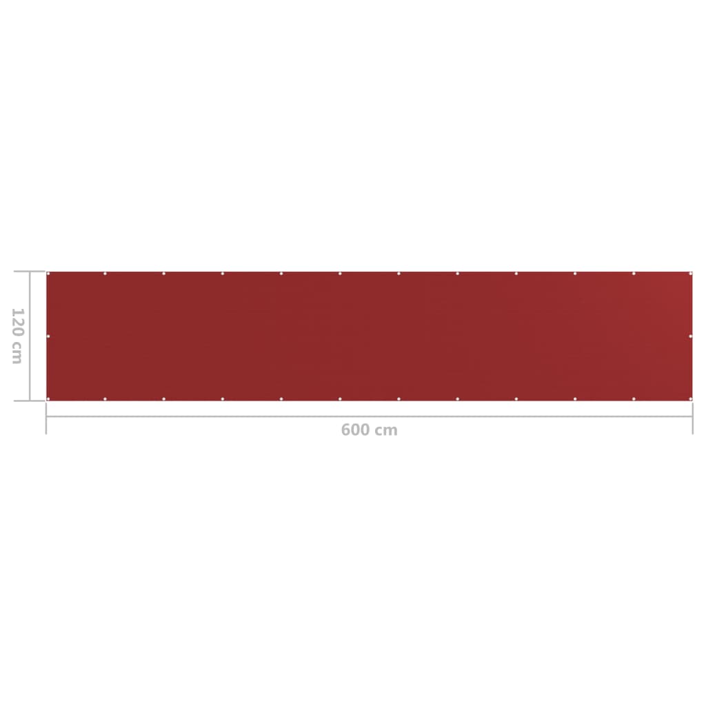 Paravento da Balcone Rosso 120x600 cm in HDPE - homemem39