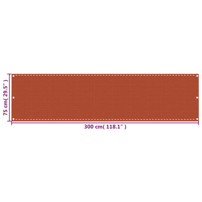 Paravento da Balcone Arancione 75x300 cm in HDPE - homemem39