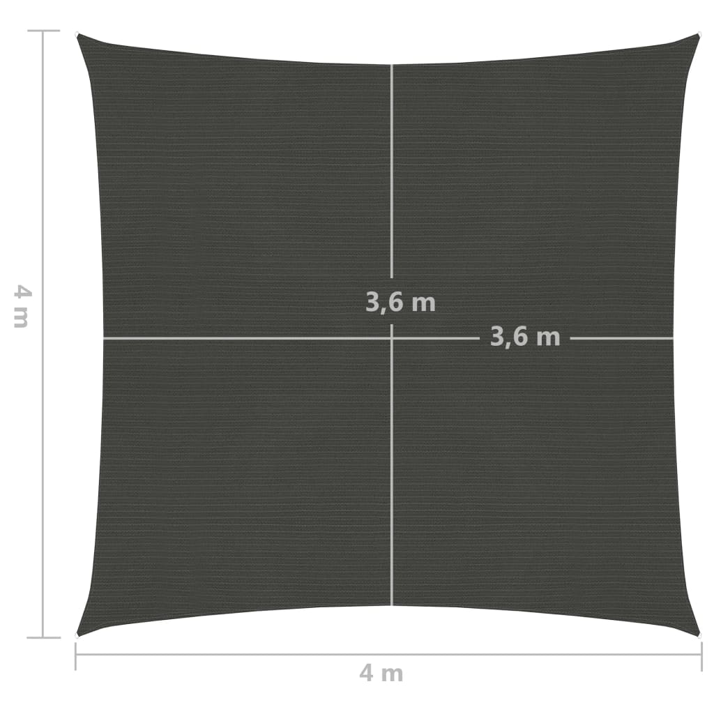 Vela Parasole 160 g/m² Antracite 4x4 m in HDPE - homemem39