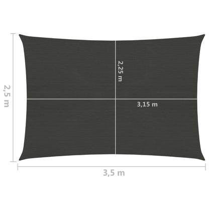 Vela Parasole 160 g/m² Antracite 2,5x3,5 m in HDPE - homemem39