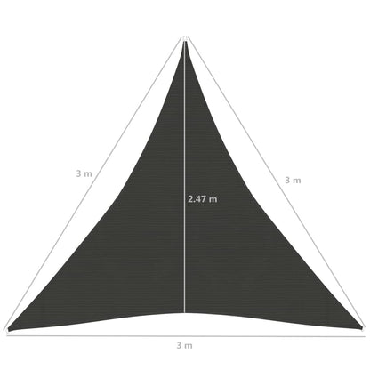 Vela Parasole 160 g/m² Antracite 3x3x3 m in HDPE - homemem39