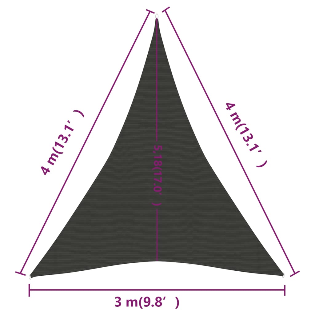 Vela Parasole 160 g/m² Antracite 3x4x4 m in HDPE - homemem39