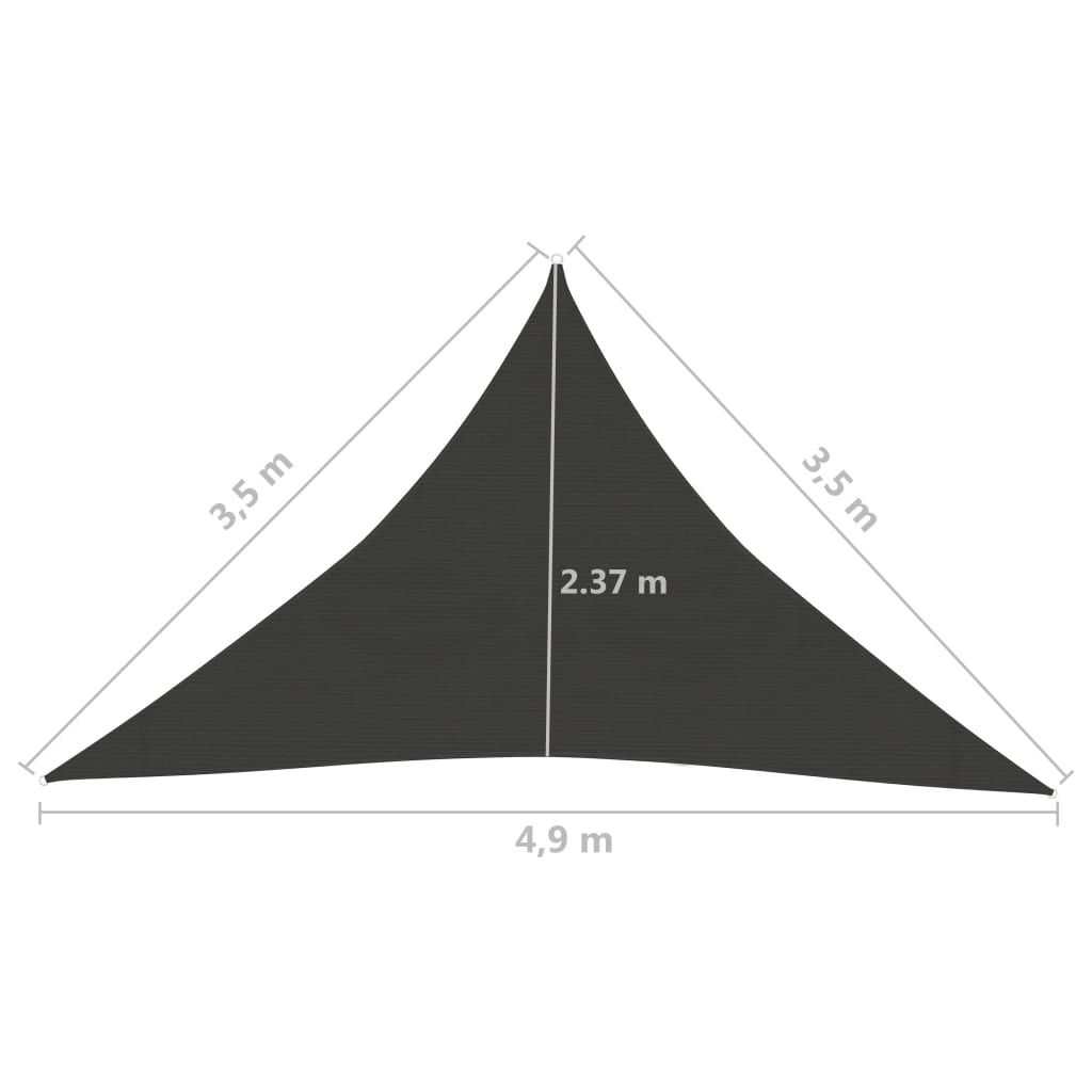 Vela Parasole 160 g/m² Antracite 3,5x3,5x4,9 m in HDPE - homemem39