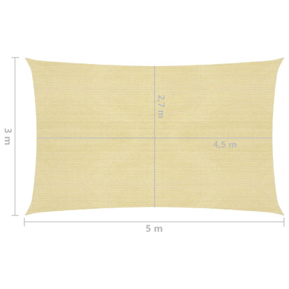 Vela Parasole 160 g/m² Beige 3x5 m in HDPE - homemem39