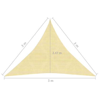 Vela Parasole 160 g/m² Beige 3x3x3 m in HDPE - homemem39